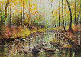 Ioan Popei Leafs on the River painting